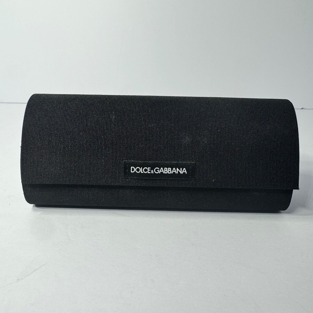 Dolce & Gabbana Black Ribbed Fabric Hard Sunglasses Eyeglass Magnetic Case Only